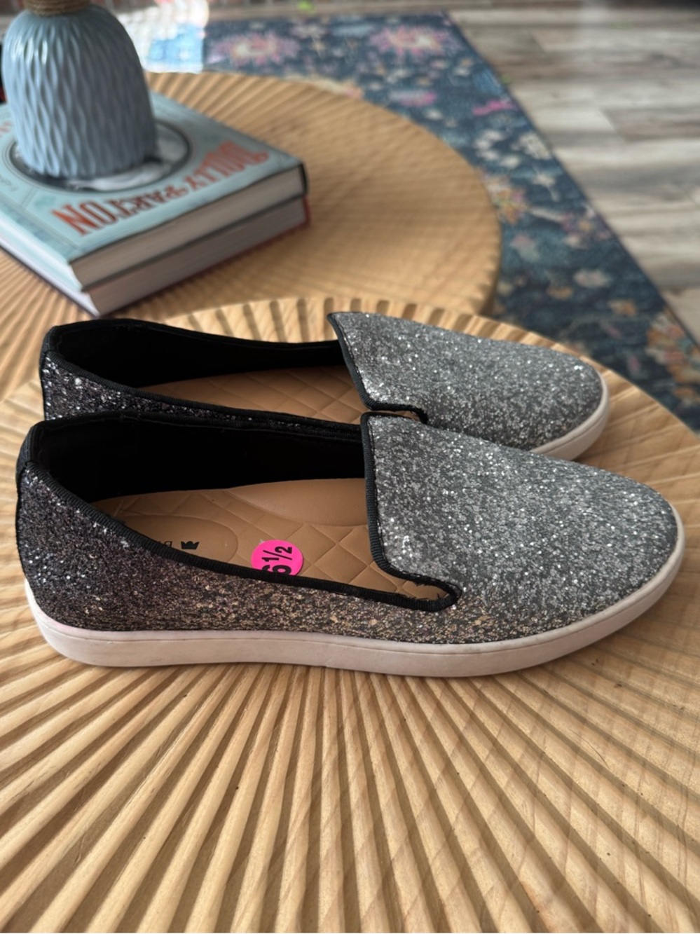Birdies The Swift Sneaker in Crushed Chrome 6.5 Glitter Sparkles Comfort